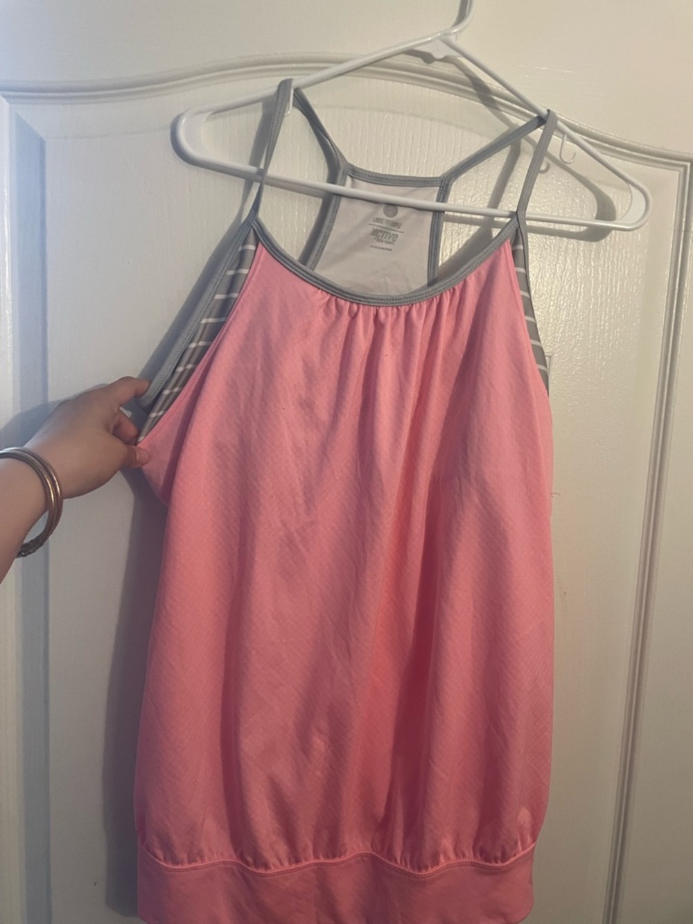 Old Navy Pink Tank with Gray Trim